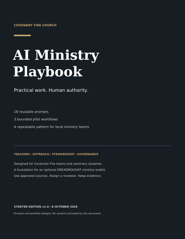 Covenant Fire AI Ministry Playbook Starter Edition cover
