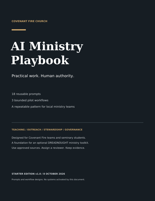 Covenant Fire AI Ministry Playbook Starter Edition cover